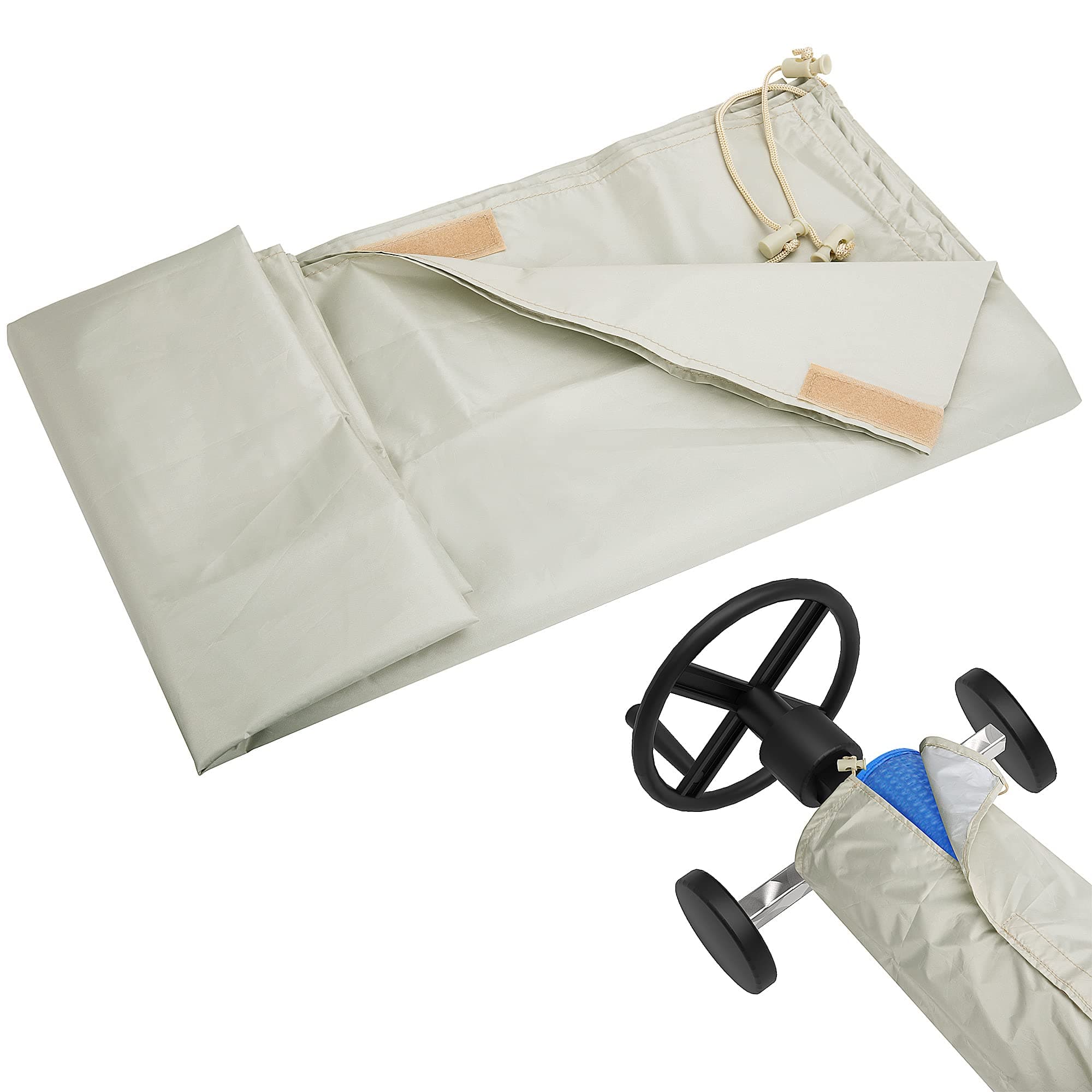 codree Swimming Pool Solar Reel Protective Cover, Solar Roller Protective Cover Solar Blanket Cover for Above Ground and Inground Pools (18 Feet)