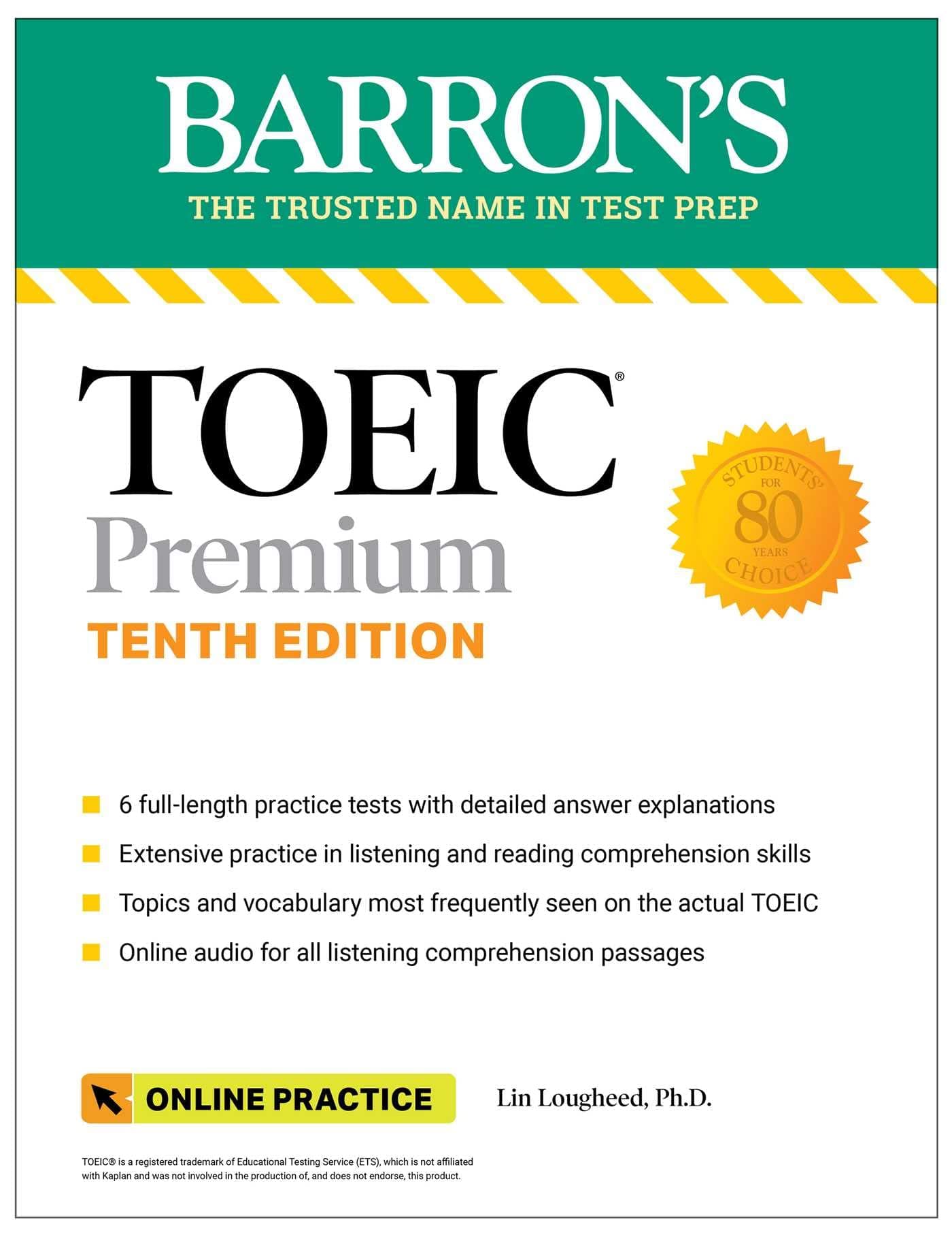 TOEIC Premium: 6 Practice Tests + Online Audio, Tenth Edition (Barron's Test Prep)