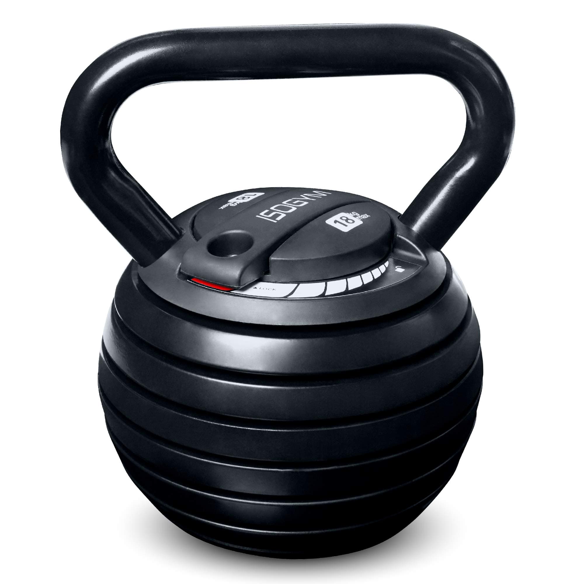 Adjustable Kettlebell 3-18kg Kettlle Bell Weight Set (Quick Safe Locking Mechanism) 7+ Selectable Weight Selections