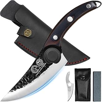 XYJ FULL TANG Boning Knife 6 Inch Stainless Steel Fish Slicing Knives With Leather Sheath Serbian Chef Meat Knife For Kitchen Camping&Survival