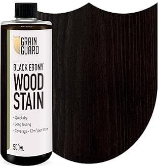 Wood Stain Water Based | Black Ebony | 500ml | Interior Furniture Stain | Light & Dark Stains | Eco-Friendly & Non-Toxic Wood Dye | Easy Application | Quick Dry & Low Odour