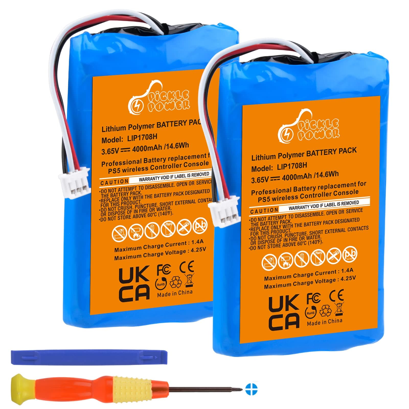 2 Pack 4000mAh PS5 Controller Battery Replacement