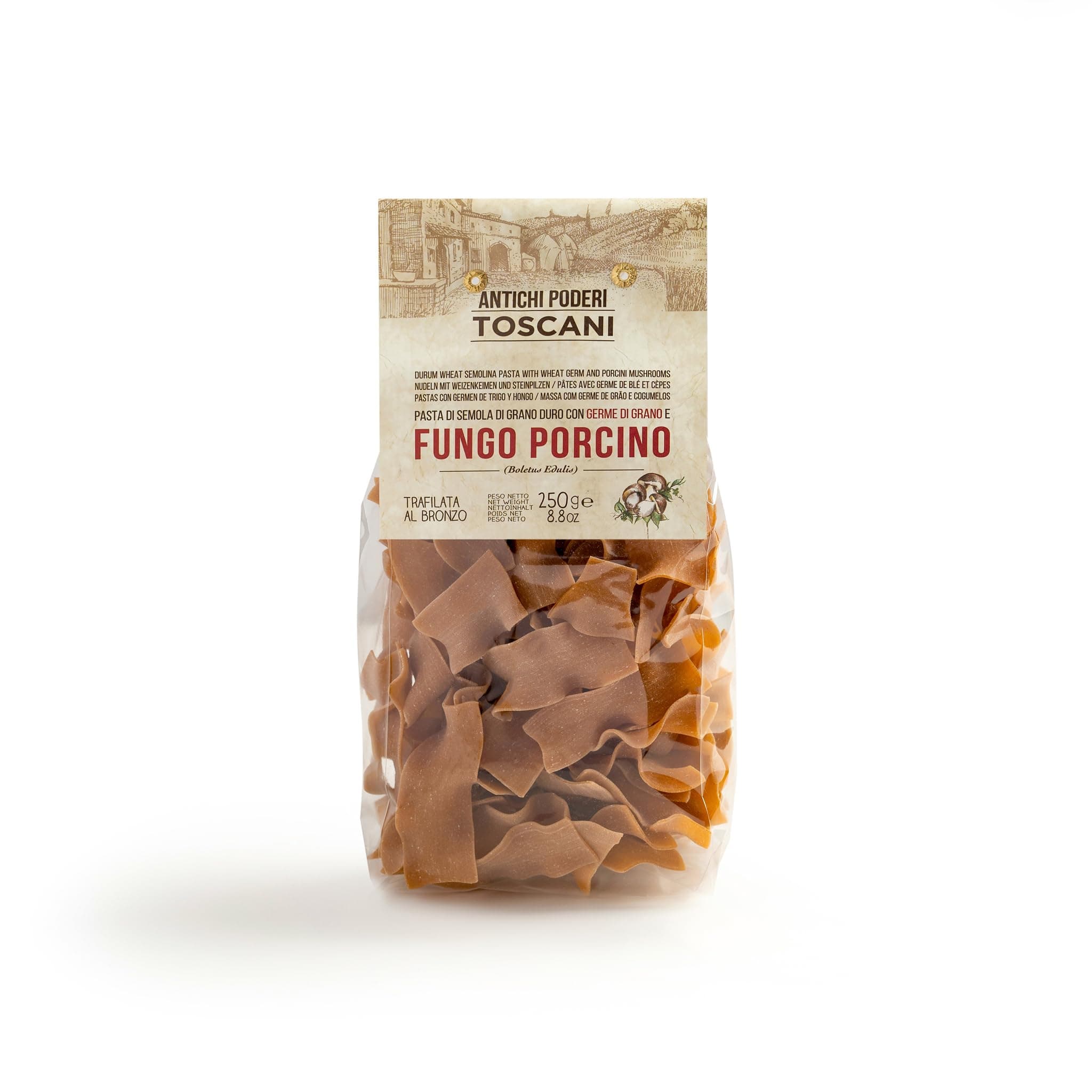 Antichi Poderi Toscani - Pasta Egg W/Mushrooms - Straccetti - Made with Durum Wheat Semolina - 250 Gr