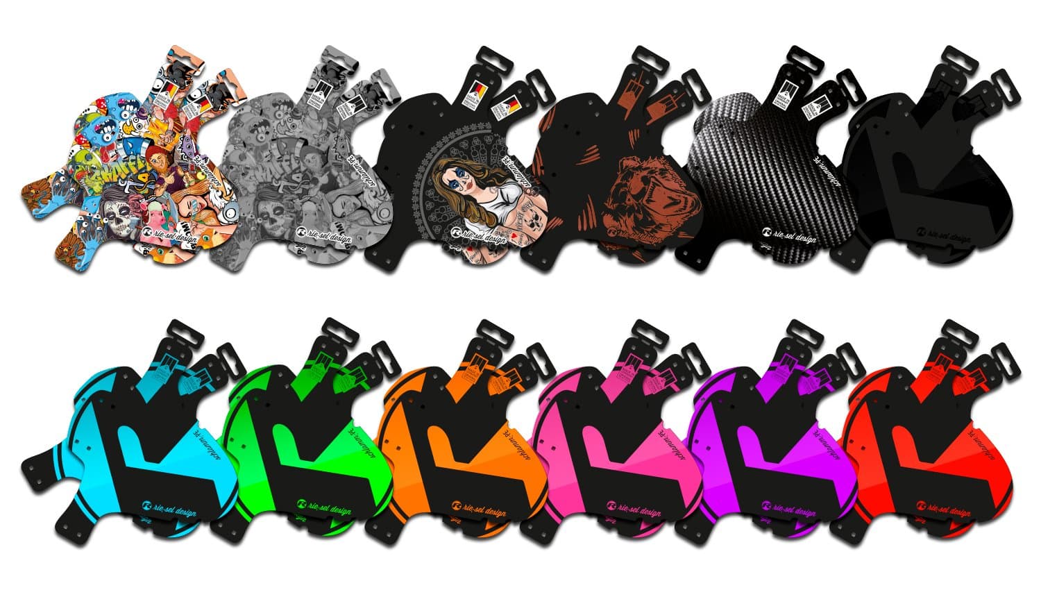 Riesel Design Schlamm:PE Front Fork Rear Mudguard | MADE FOR XC | MTB | MARATHON | ALL MOUNTAIN | FREE RIDE | DH | 26" | 27.5" | 29"