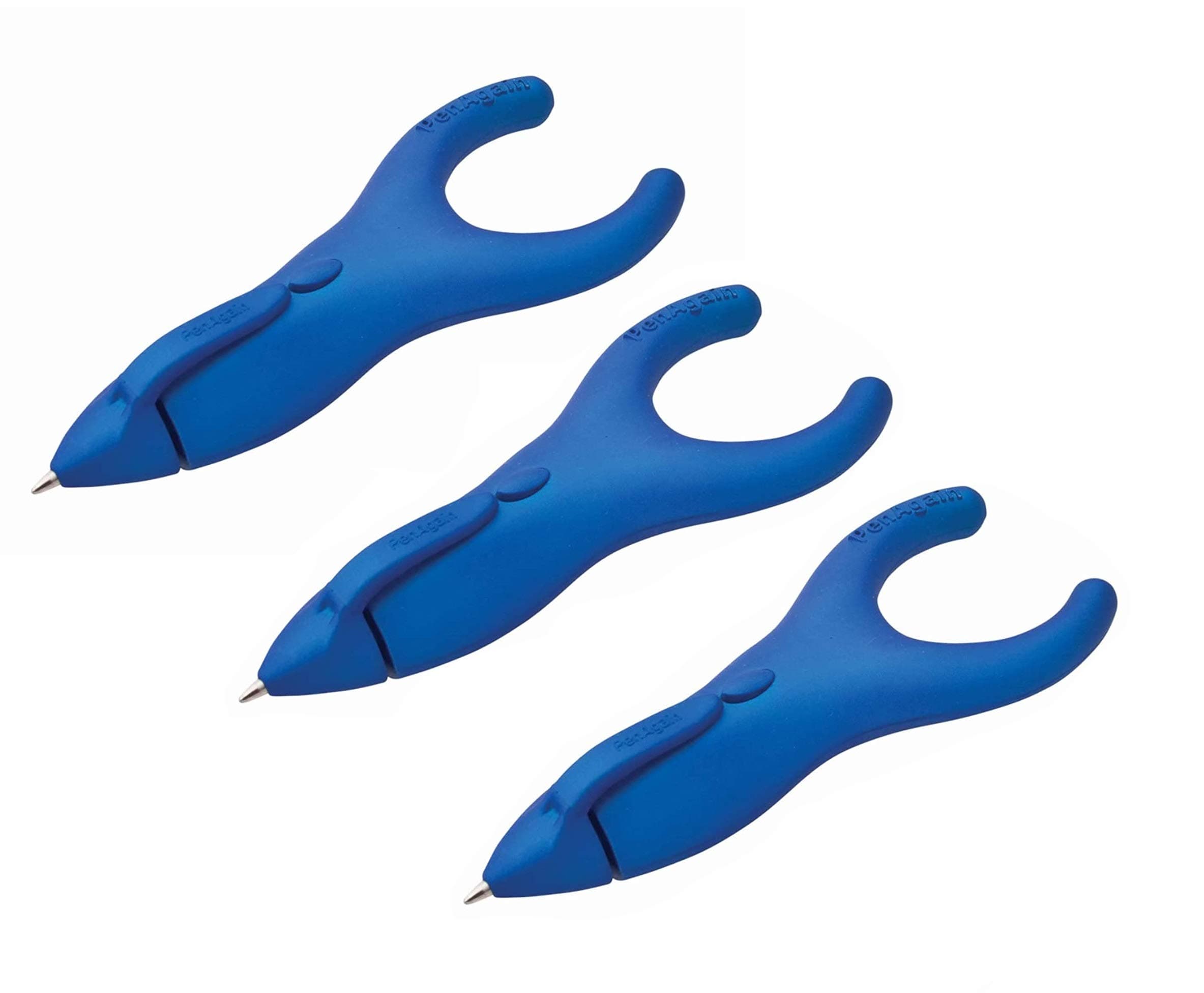 PenAgain Ergo-Sof Retractable Ballpoint Pen, Blue, Black Ink (00021), 3 PACK