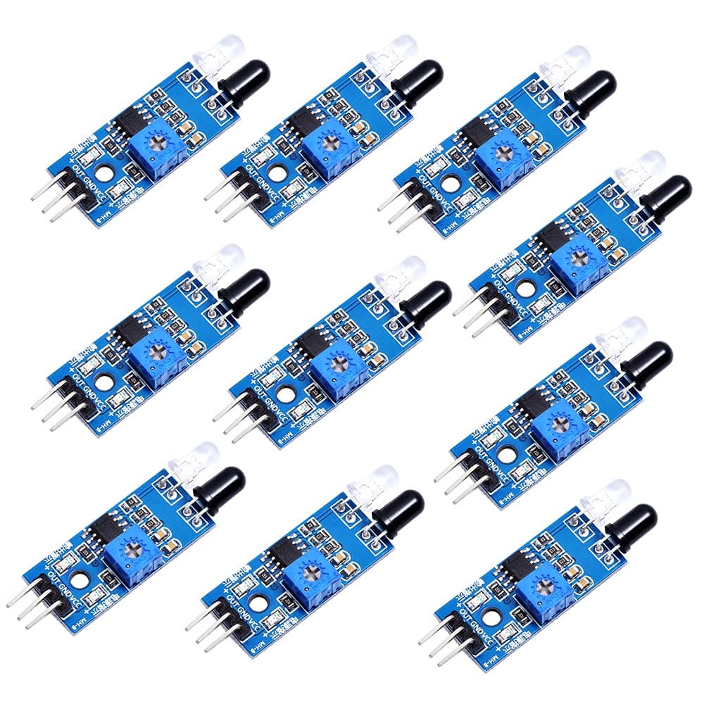 IR Infrared Obstacle Avoidance Sensor Module Reflective Photoelectric Module 3pins 3.3V-5V for Arduino Smart Car Robot 10pcs