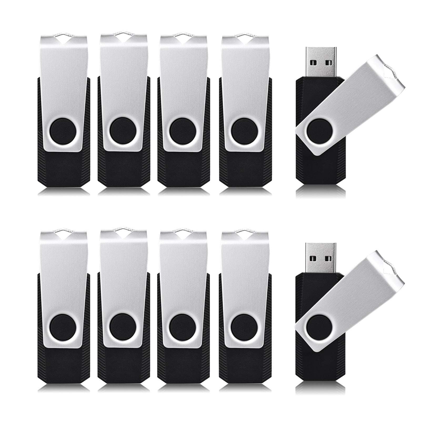 8GB Flash Drive 10 Pack 8GB USB Flash Drives Thumb Drive Bulk USB 2.0 Memory Stick USB Drive, Black