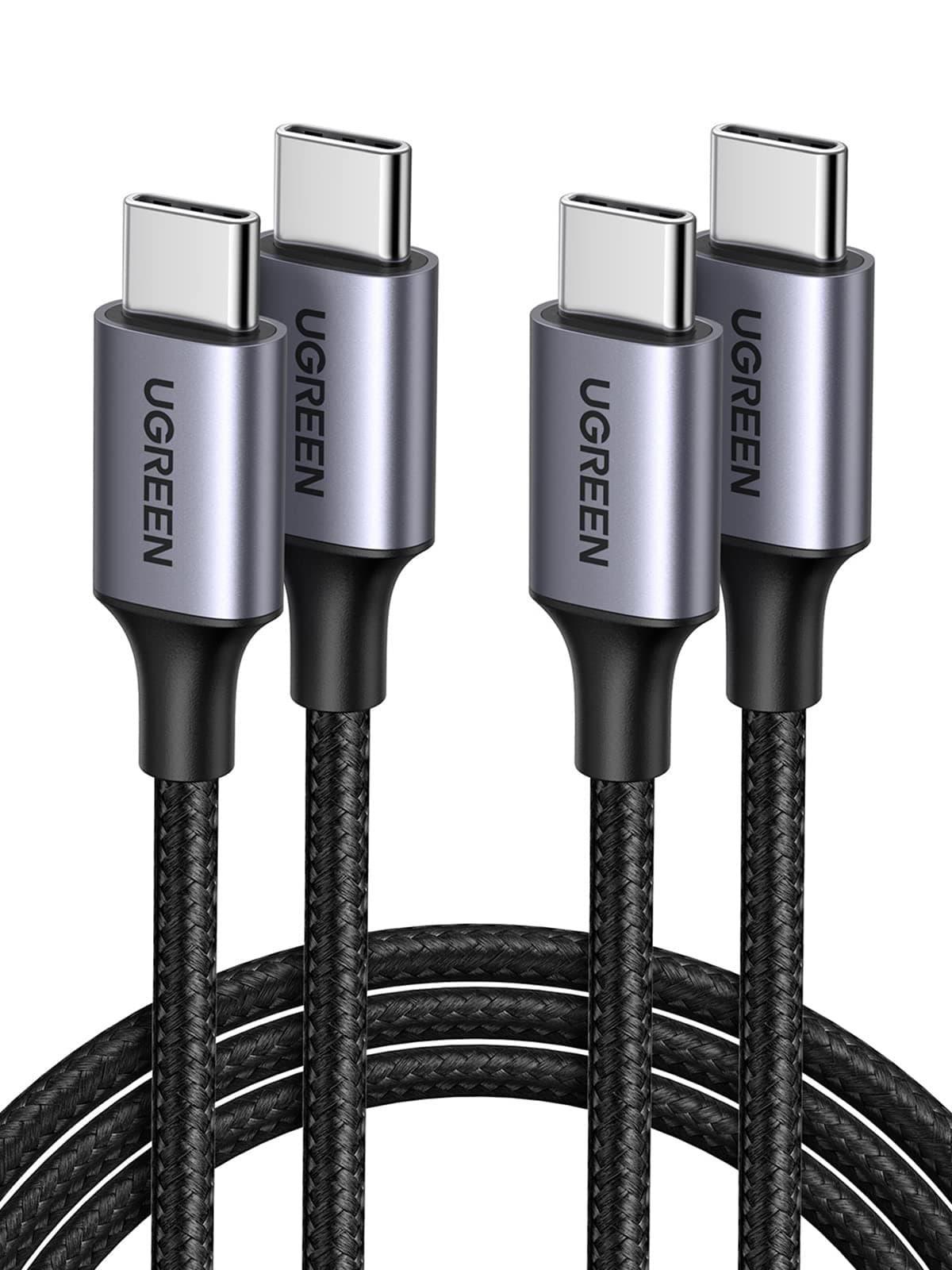 UGREEN USB C to USB C Cable 3.3FT, 60W 2-Pack USB C Cable Nylon Braided Type C Cord for iPhone 17/16, Galaxy S25/S24/S23, Pixel 10/9, MacBook Air/Pro, Dell XPS, iPad Pro/Mini/Air, Switch, Steam Deck