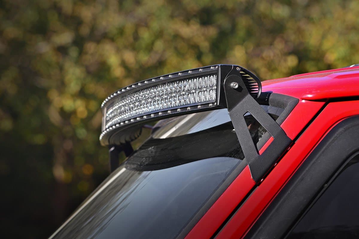 Rough Country 50" LED Windshield Brackets Compatible w/ 1984-2001 Jeep Cherokee XJ Light Bar Not Included 70517