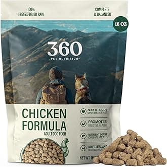 Freeze-Dried Raw Dog Food – Chicken Recipe with Liver & Organs, High Protein, Omega-3s, Fruits, Veggies & Superfoods, Grain-Free, No Fillers, 1 lb – Made in USA