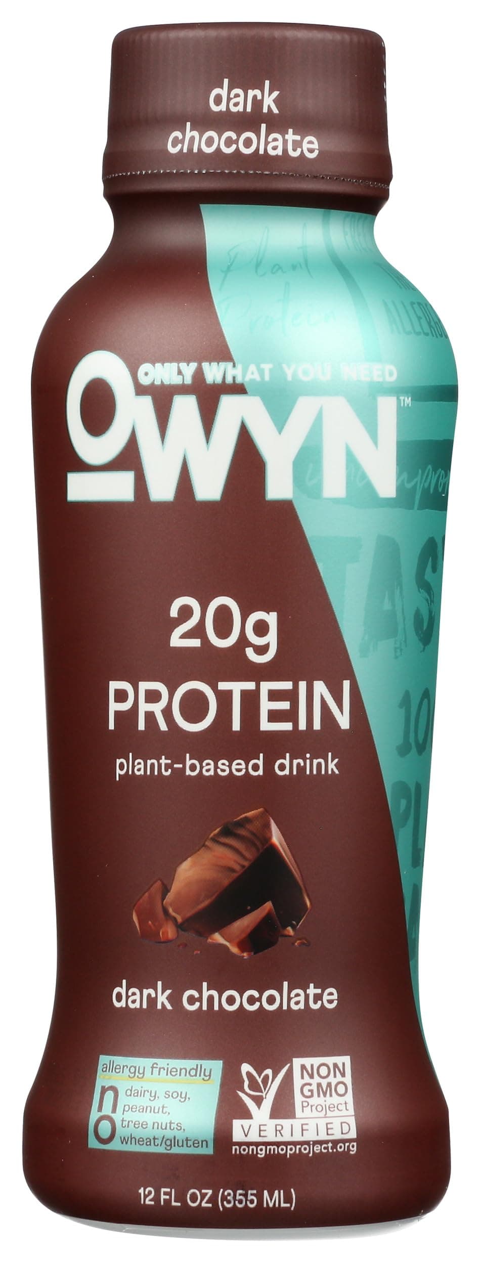 Only What You Need Plant Based Protein Shake, Dark Chocolate 12 Fl oz