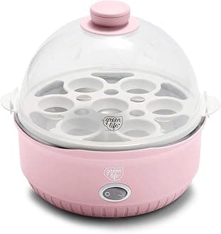 GreenLife Rapid Egg Cooker, 7 Egg Capacity for Hard Boiled, Poached, Scrambled and Omelet Tray, Easy One Switch, Dishwasher Safe Parts, BPA-Free, Pink