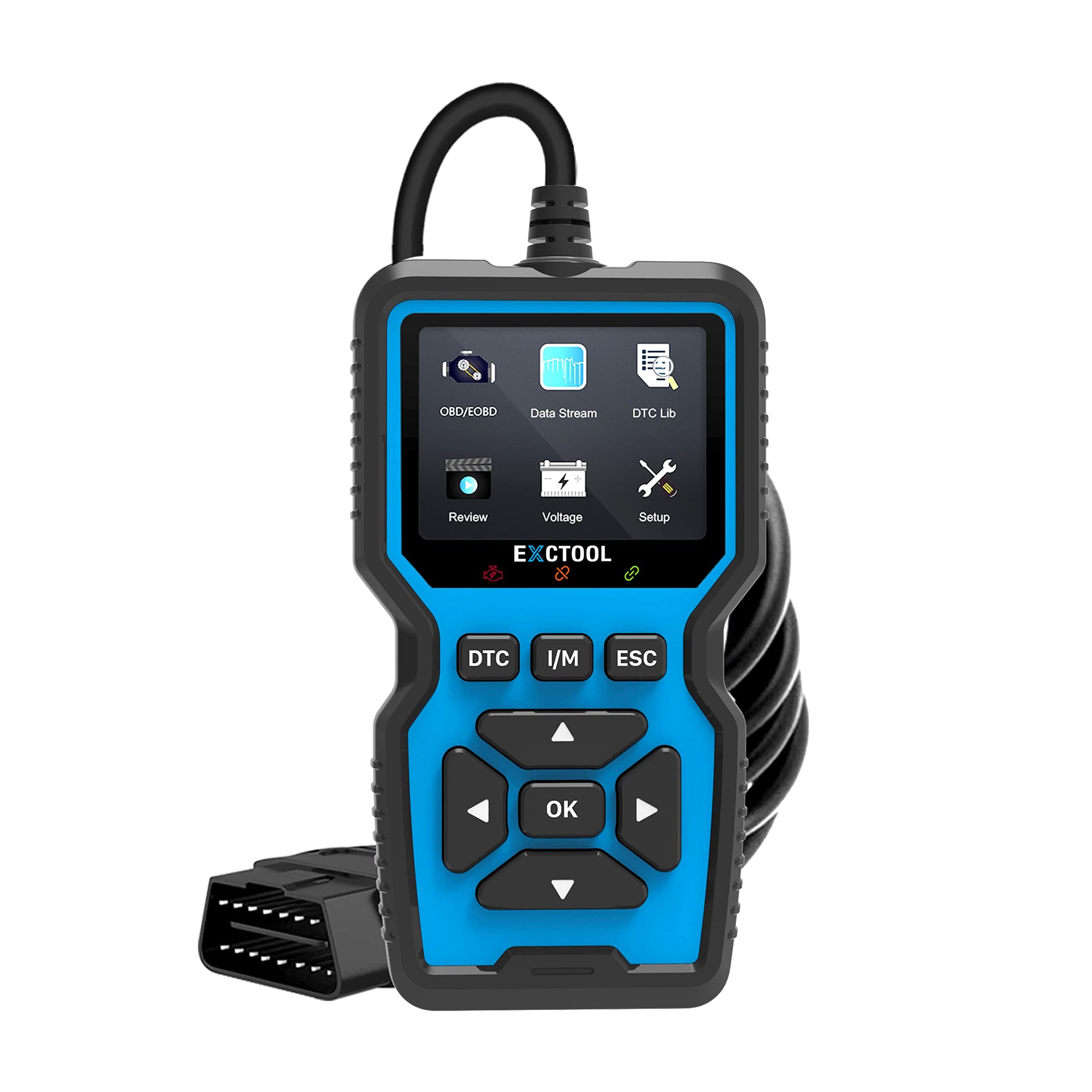Car OBD2 Scanner Code Reader Auto Check Engine Light Diagnostic Tool for 2001+ Petrol & 2004+ Diesel Vehicles, Full OBD Mode, Blue