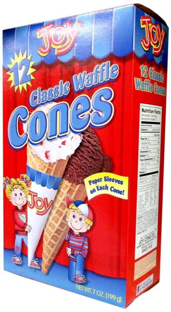 Joy Cone Classic Waffle Ice Cream Cones, 7 Ounce