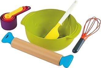 Casdon Joseph Joseph Bake | Toy Kitchen Baking Set for Children Aged 3 Years & Up | Includes Moving Rolling Pin for Imaginative Play!