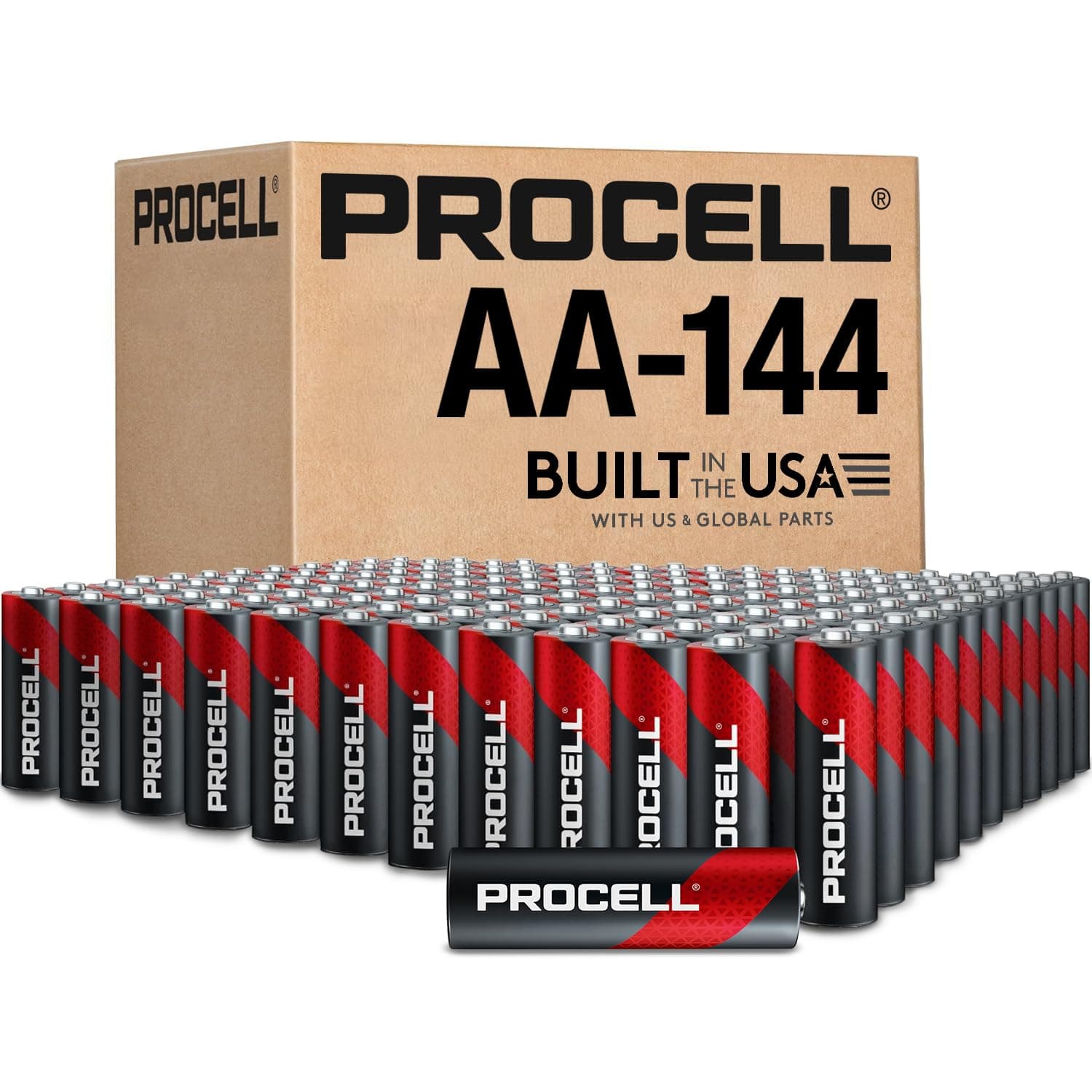 - PROCELL Alkaline AA Batteries, 1.5V, Double A Battery with Long-Lasting Power, All-Purpose Industrial Batteries AA Size 144-Count Bulk Pack, Professional Power for Facility Devices