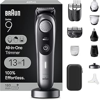 Braun All-in-One Style Kit Series 9 9440, 13-in-1 Trimmer for Men with Beard Trimmer, Body Trimmer for Manscaping, Hair Clippers & More, Braun’s Sharpest Blade, 40 Length Settings, Rechargeable