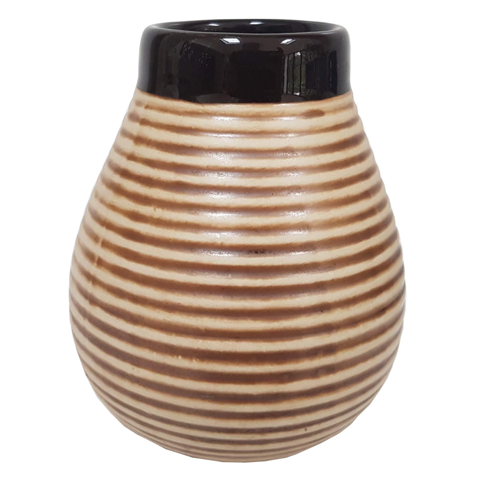 Gaucho Bruno Large Ceramic Yerba Mate Cup - Reusable, Slip-Proof Gripping and Easy Cleaning - Retains Heat, Ideal for Teabags - for Home and Travel Use - Brown