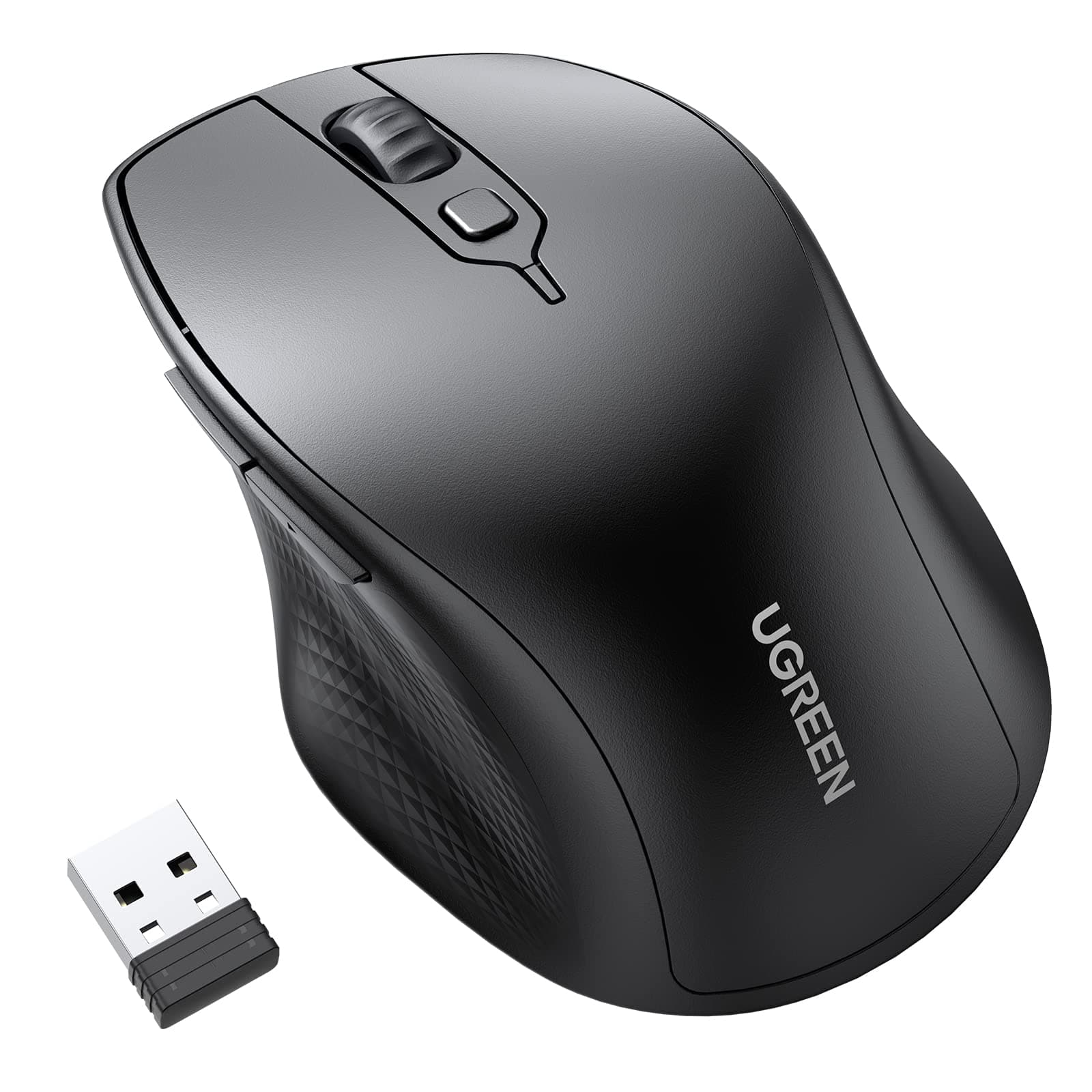 – Wireless Mouse, Bluetooth5.0+2.4G Stable Connection, 4 Adjustable 4000 DPI, 5 Buttons, Silent and Ergonomic, for Office/Home/Study, Compatible with Windows, macOS, iOS, Android, Linux