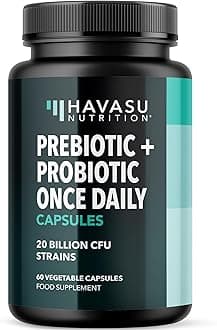 Prebiotics and Probiotics for Women and Men as Digestive Enzyme Support | Healthy Gut Flora with Patent Pending Probiotic and Prebiotic Blend | 60 Non-GMO, Vegetarian Digestive Support Capsules