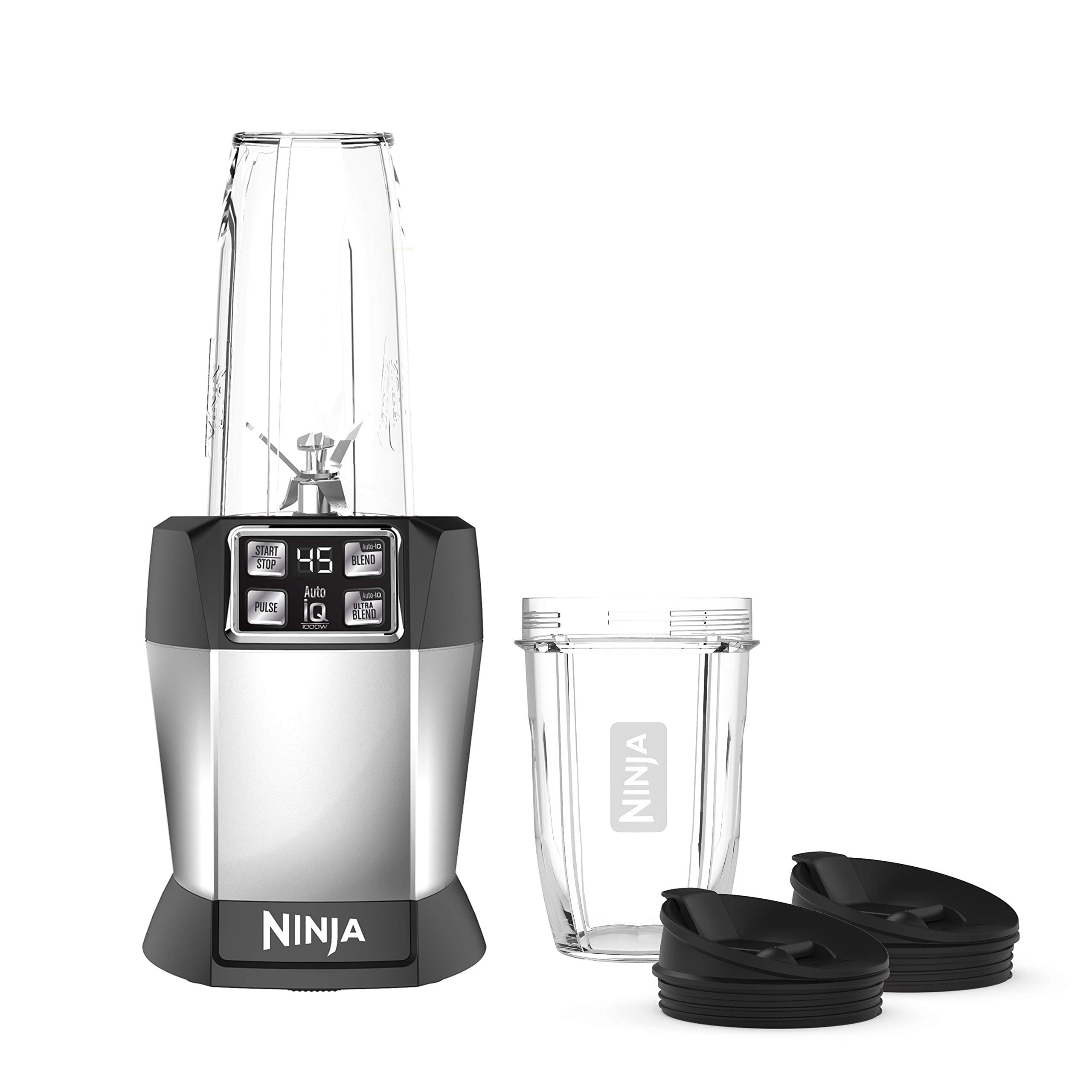 Ninja BL480D Nutri Ninja with 1000 Watt Auto-IQ Base for Juices, Shakes & Smoothies Personal Blender 18 and 24 oz. Black/Silver