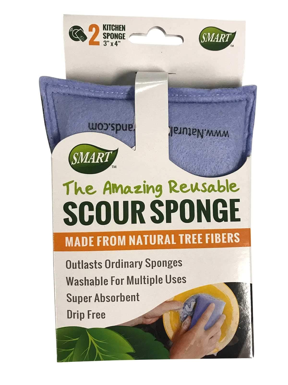 Pacific Dry Goods Smart Reusable Scour Sponge 2 Count, 3-Pack (6 Sponges in Total)