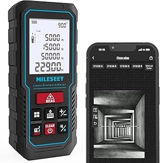 – 70M Laser Measure Device with Phone App, MiLESEEY Laser Meter with Electronic Tilt Sensor, ±2mm Accuracy, Pythagoras, Area and Volume, 2"LCD Backlit,Mute, Battery Included