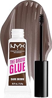 Brow Gel, The Brow Glue, Tinted Eye Brow Gel, Instant Brow Styler for Laminated Brow Look with 24 Hour Extreme Hold, Non-Sticky, Dark Brown