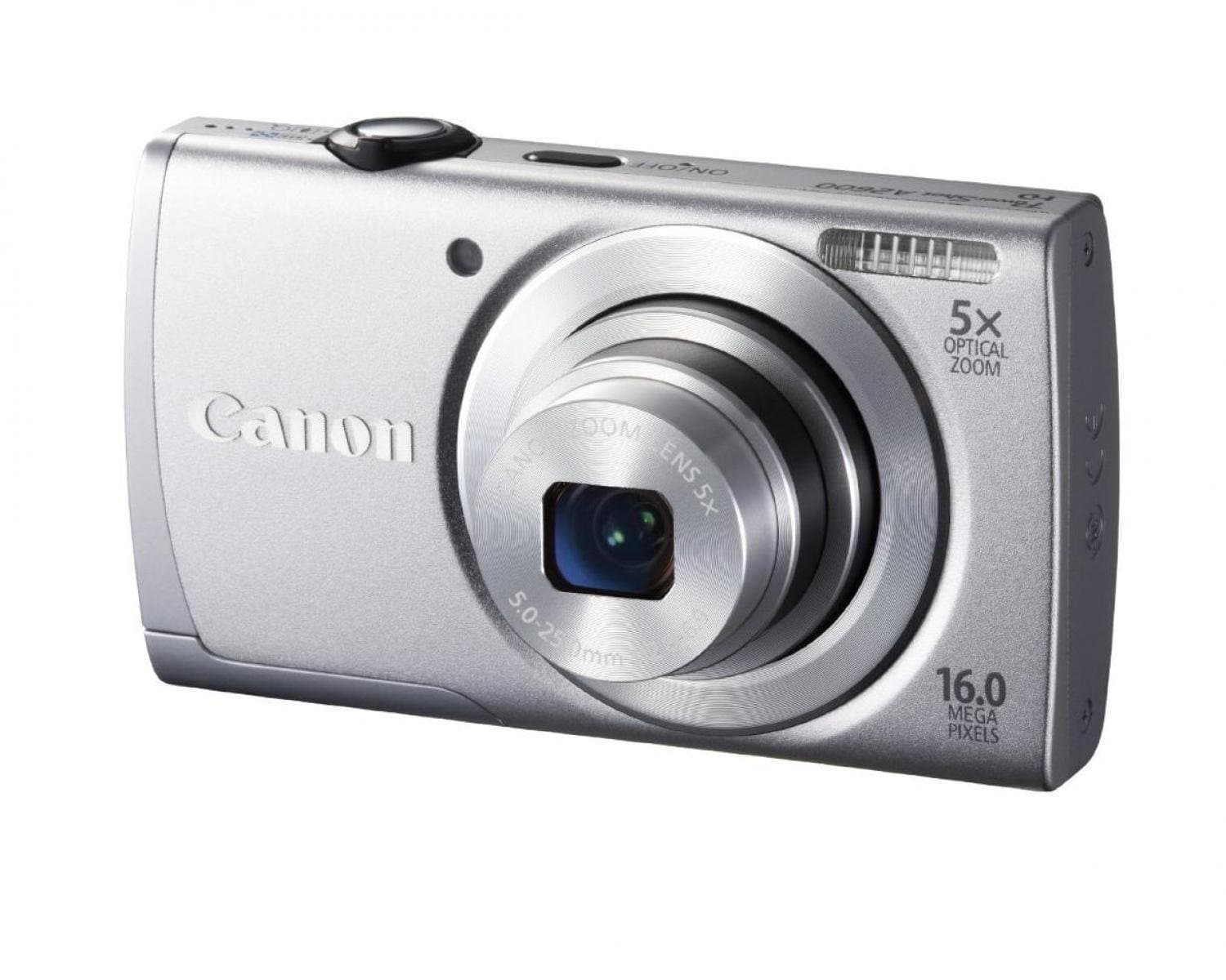 PowerShot A2600 is 16.0 MP Digital Camera with 5X Optical Zoom and 720p Full HD Video Recording (Silver)