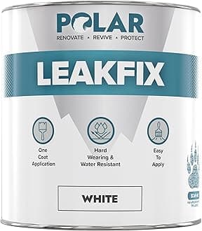 Polar Leak Seal Paint - Waterproof Roof Sealant for Leaks & Cracks - Seals and Protects Roofs, Gutters, & Drainpipes from UV Damage - Easy One Coat Application - White - 500ml