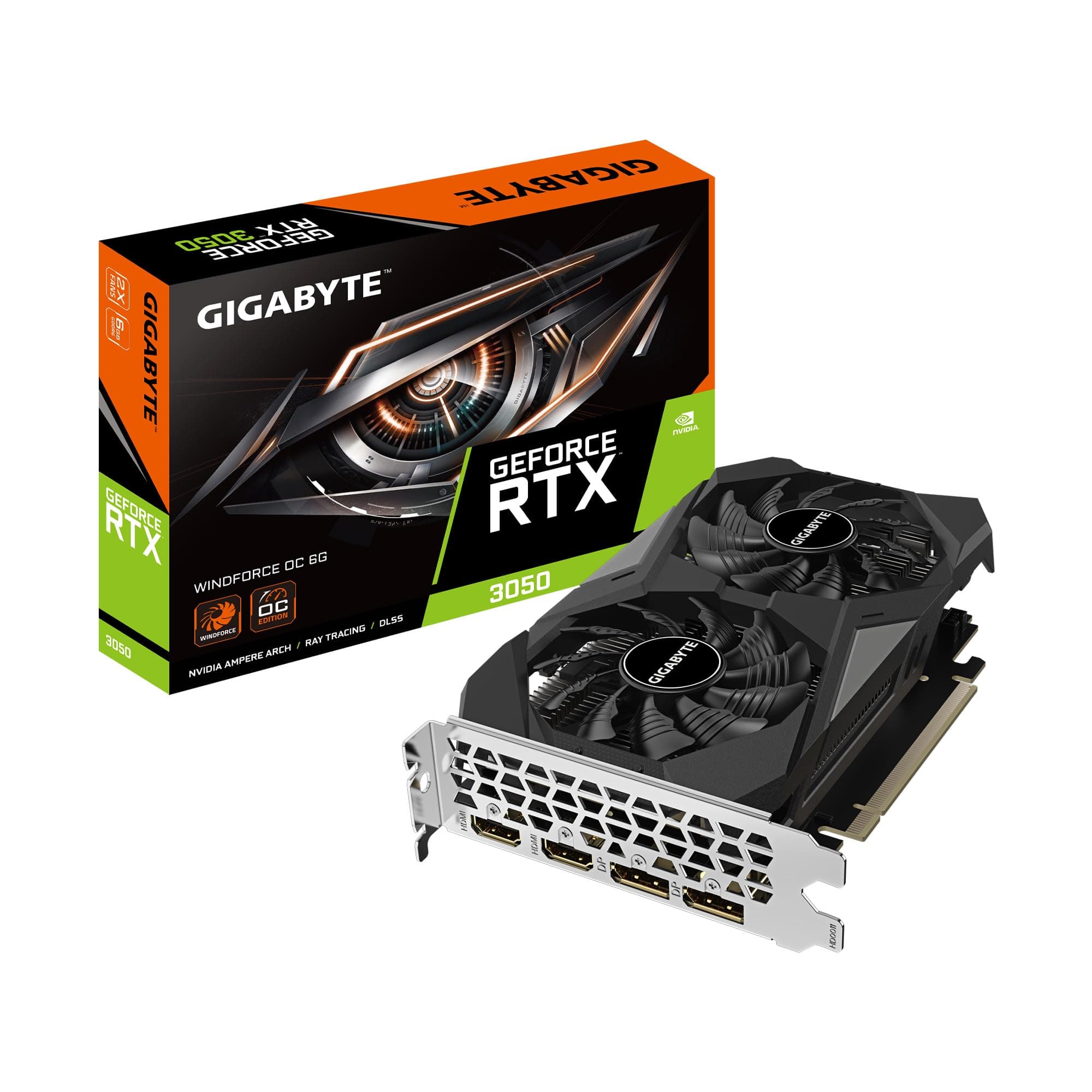 Gigabyte GeForce RTX 3050 WINDFORCE OC 6G 6GB GDDR6 Graphics Card GV-N3050WF2OC-6GD