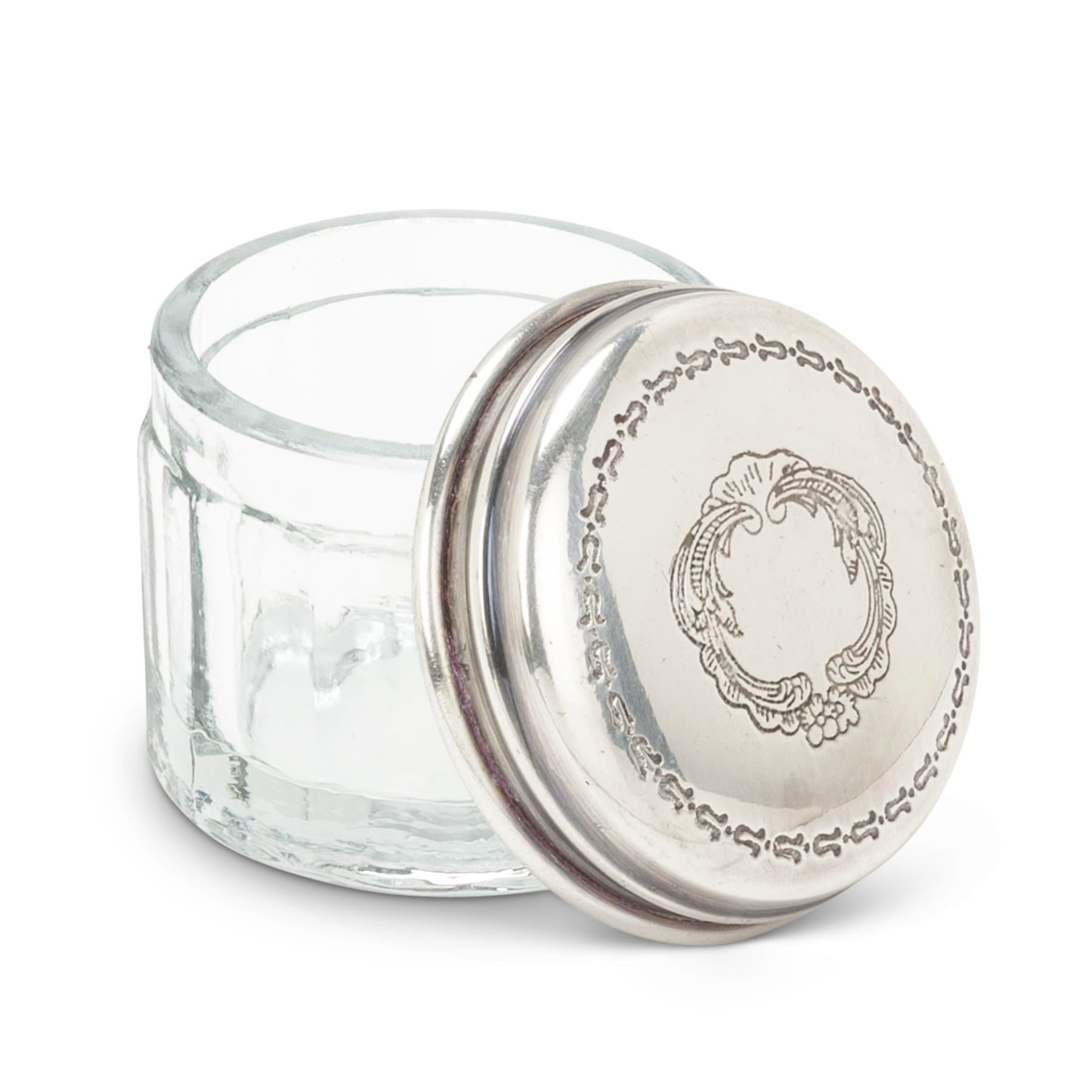 Abbott Collection Small Round Jar with Engraved Lid
