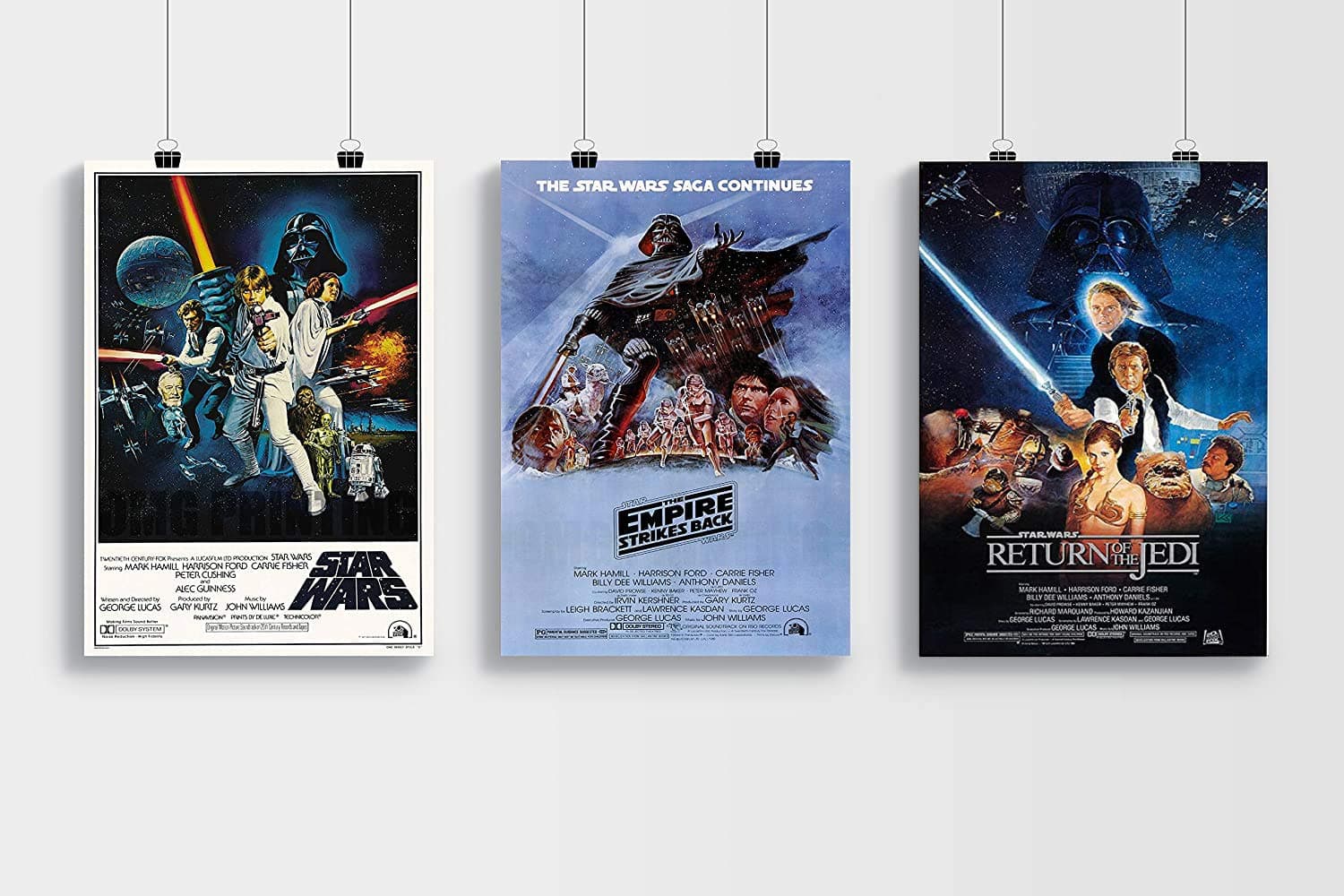 Star Wars Trilogy Poster Set - Star Wars - Empire Strikes Back & Return Of The Jedi Poster/Print/Picture Satin Photo Paper - A3 Set
