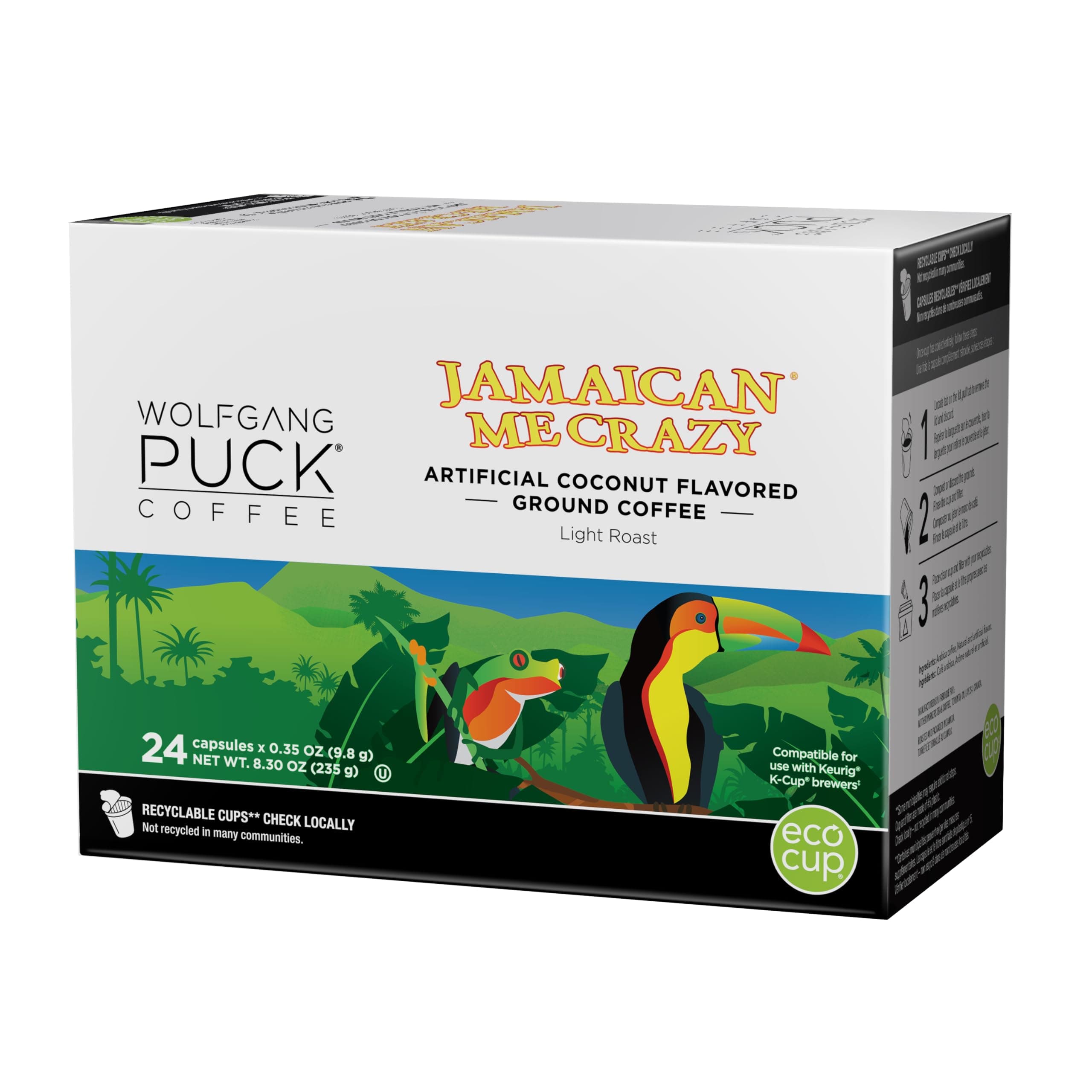 Coffee, Single Serve Capsules, Light Roast, Compatible with Keurig K-Cup Brewers, Jamaican Me Crazy, 24 Count (Pack of 1)