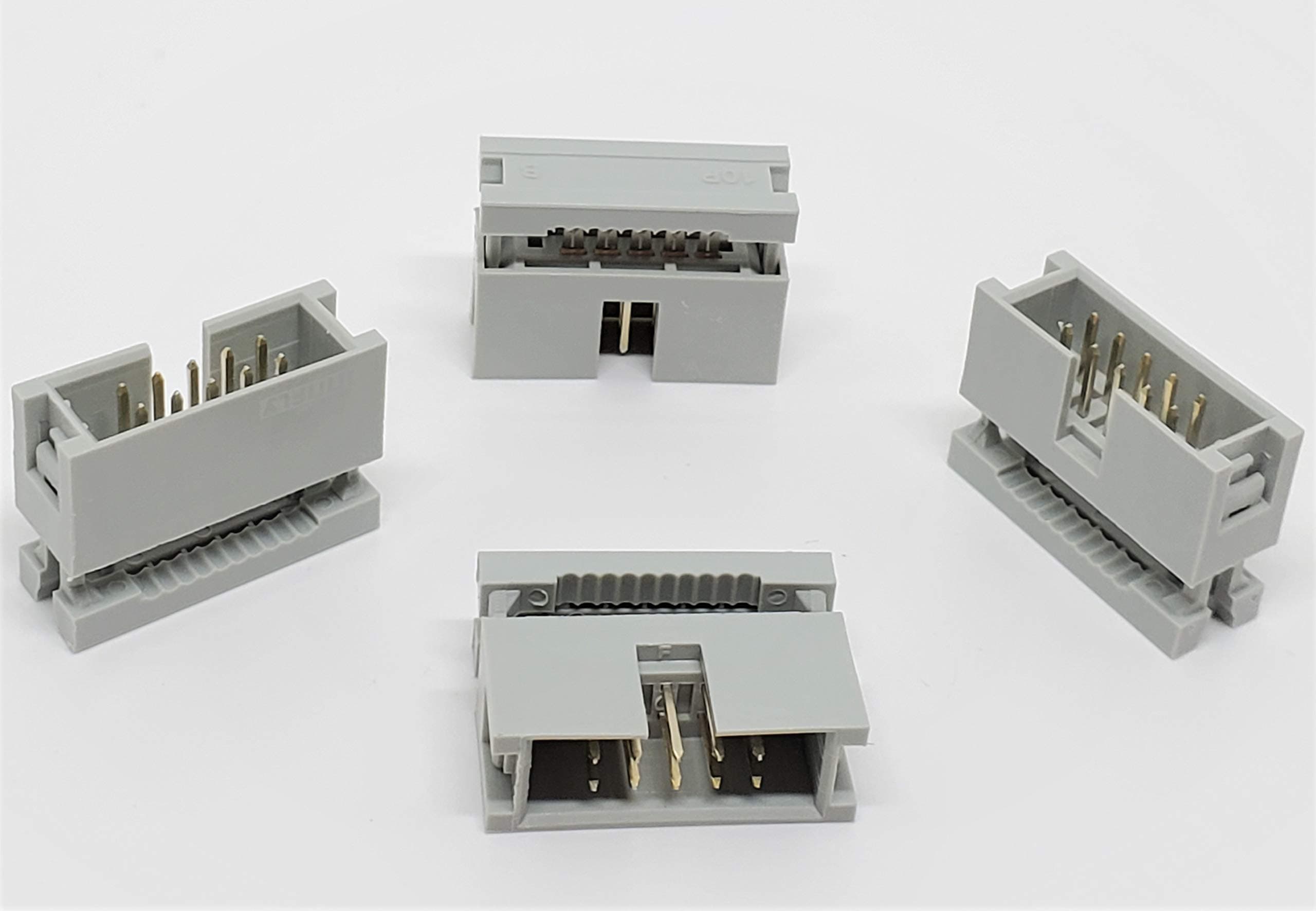 Connectors Pro 10-Pack 2X5 10P Dual Rows 2.54mm 0.1" Pitch Shrouded IDC Male Header, 10 Pins Connectors