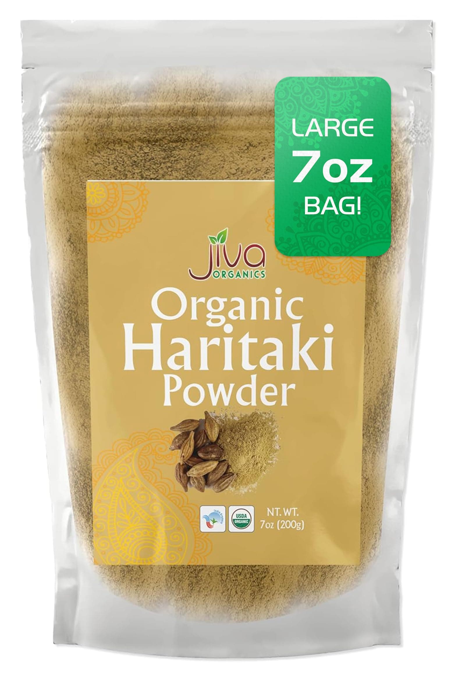 Organic Haritaki Powder 7 Ounce - 100% Pure USDA Certified Non GMO