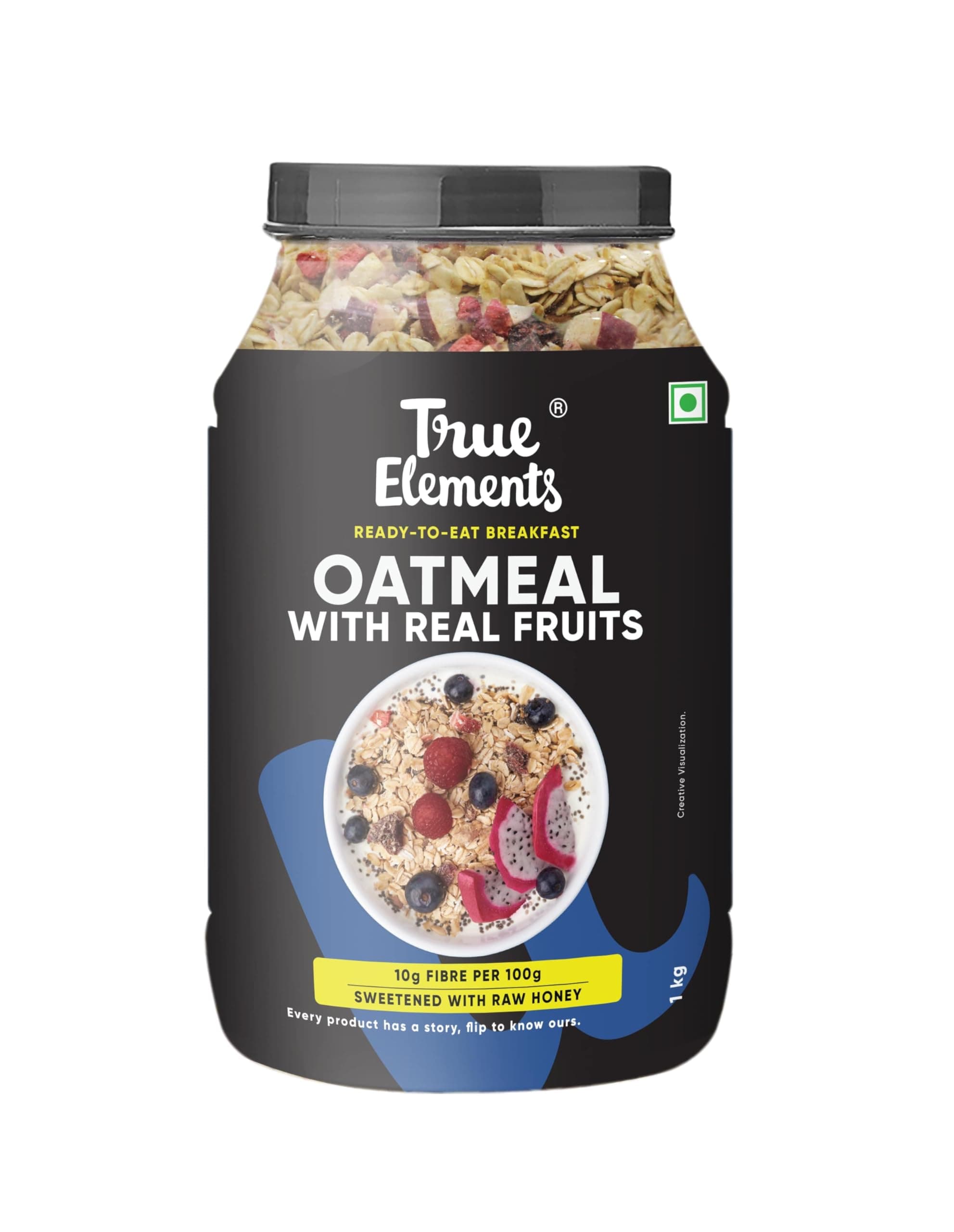 - Whole Oatmeal 1kg - Overnight Oats | Breakfast Food | Healthy Diet | Oatmeal for Breakfast | Oats with Chia Seeds, Dry Fruits and Nuts | 9.8g Protein
