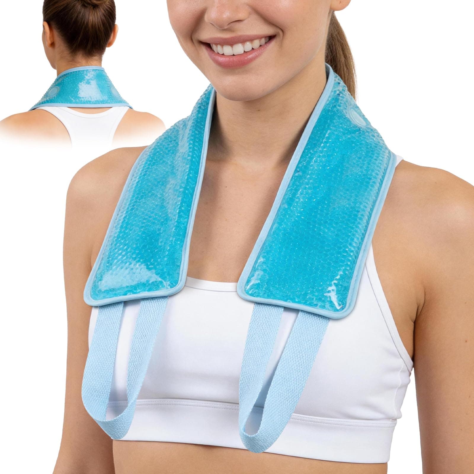 NEWGO Neck Ice Pack Hot Cold Therapy Gel Ice Pack for Neck Shoulder Pain, Swelling, Injuries, Stress Relief, Cervical Pain