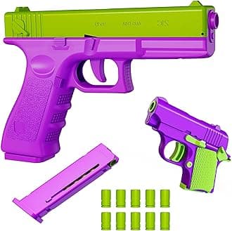 Fidget Toy, 2 Pack 3D Printed Pistol Toys Shell Ejecting Toy with 10 Shell Casings, No Bullets, Toy Pistol Can be Loaded But Can't be Fired, Toys for Kids