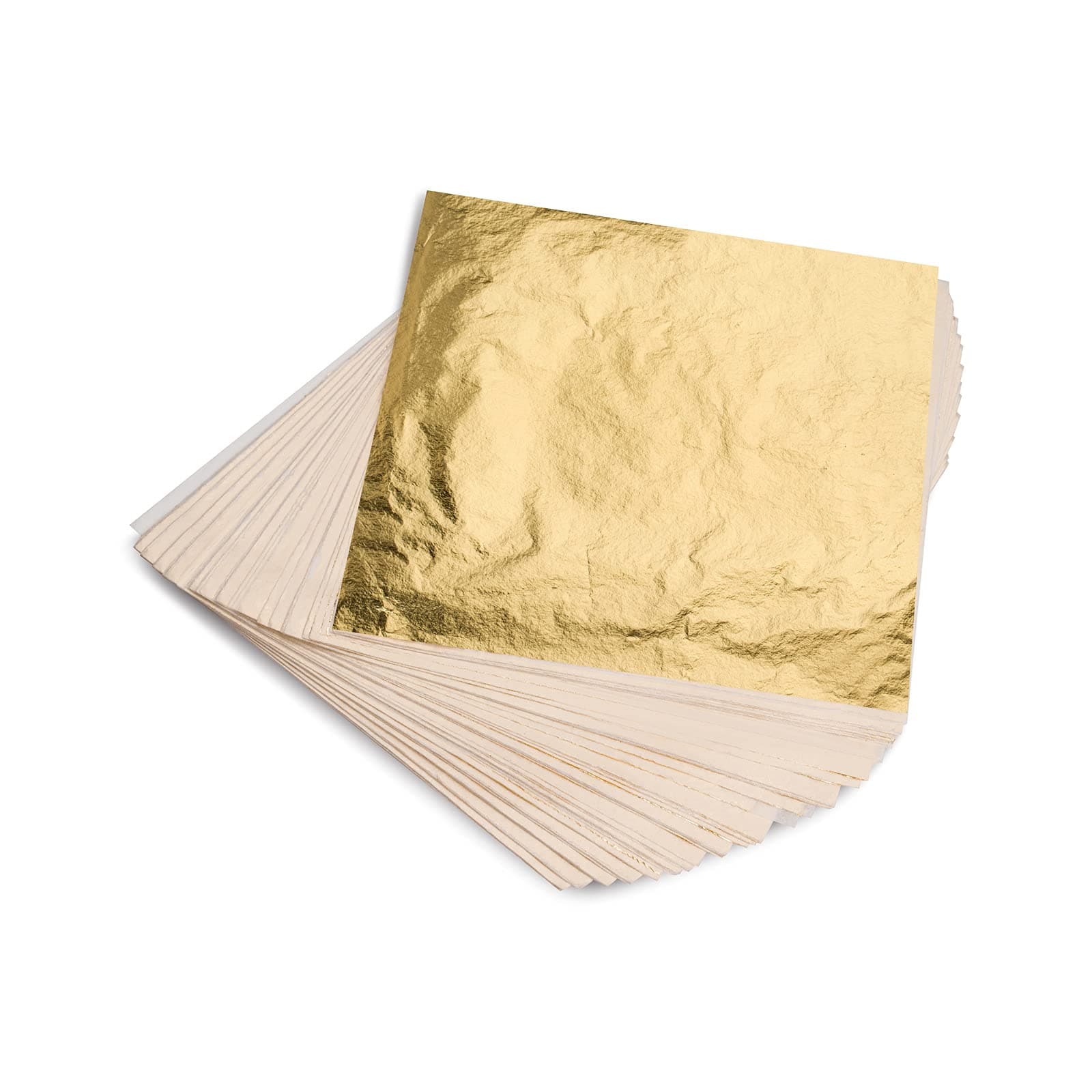 Gold Leaf Sheets - 100 Gold Foil Sheets - 14 x 14 cm Multipurpose Gold Leaf for Nails, Art & DIY Projects, Picture Frames, Home Walls, Interior and Multi Artistic Decoration (Foil)
