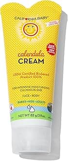 California Baby Calendula Cream | 100% Plant-Based Moisturizer | Lavender Baby Lotion | Face Moisturizer For Dry Skin | Hypoallergenic | 2.9 oz / 82g