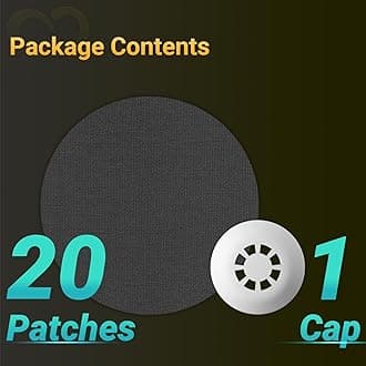 Libre 3 Sensor Covers Waterproof, Amolyfe 20-Pack Freestyle Libre 3 Plus Covers, Bump-Proof with Hard Cap, Waterproof Breathable Medical CGM Adhesive Patches, 14-Day CGM Protection (Black)