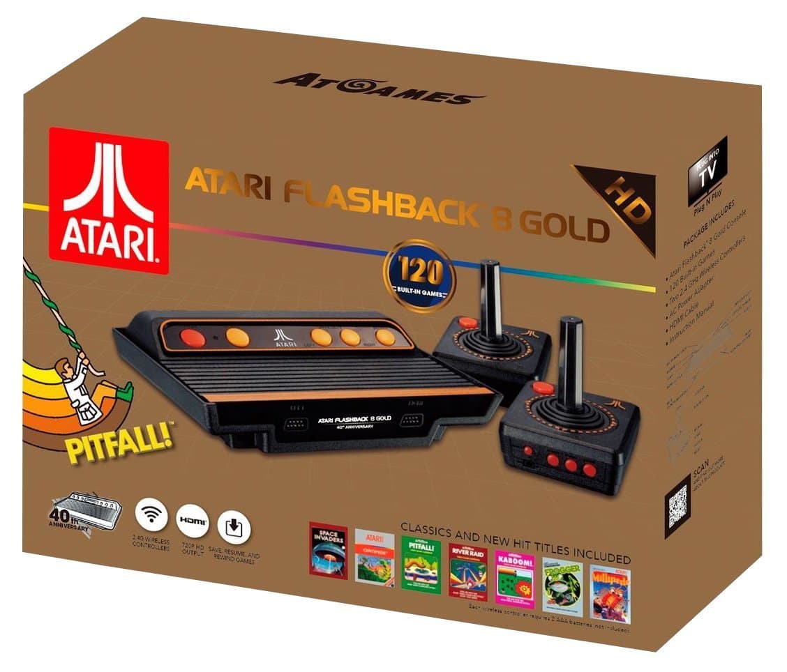 Atari Flashback 8 Gold (Deluxe HD Edition) with 120 Games - Includes 2 Controllers and 2 Paddles