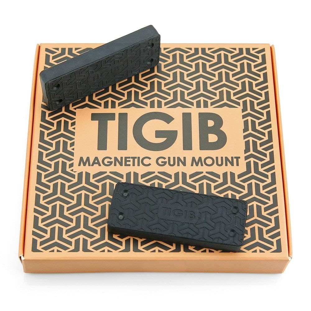 43 lbs Gun Magnet Mount 2 Pack – Rubber Coated Magnetic Gun Holder for Cars, Bedside, Gun Safe – Hidden Concealed Magnetic Gun Mount – Rifle, Shotgun, Firearm, Handgun, Pistol and Glock Accessories