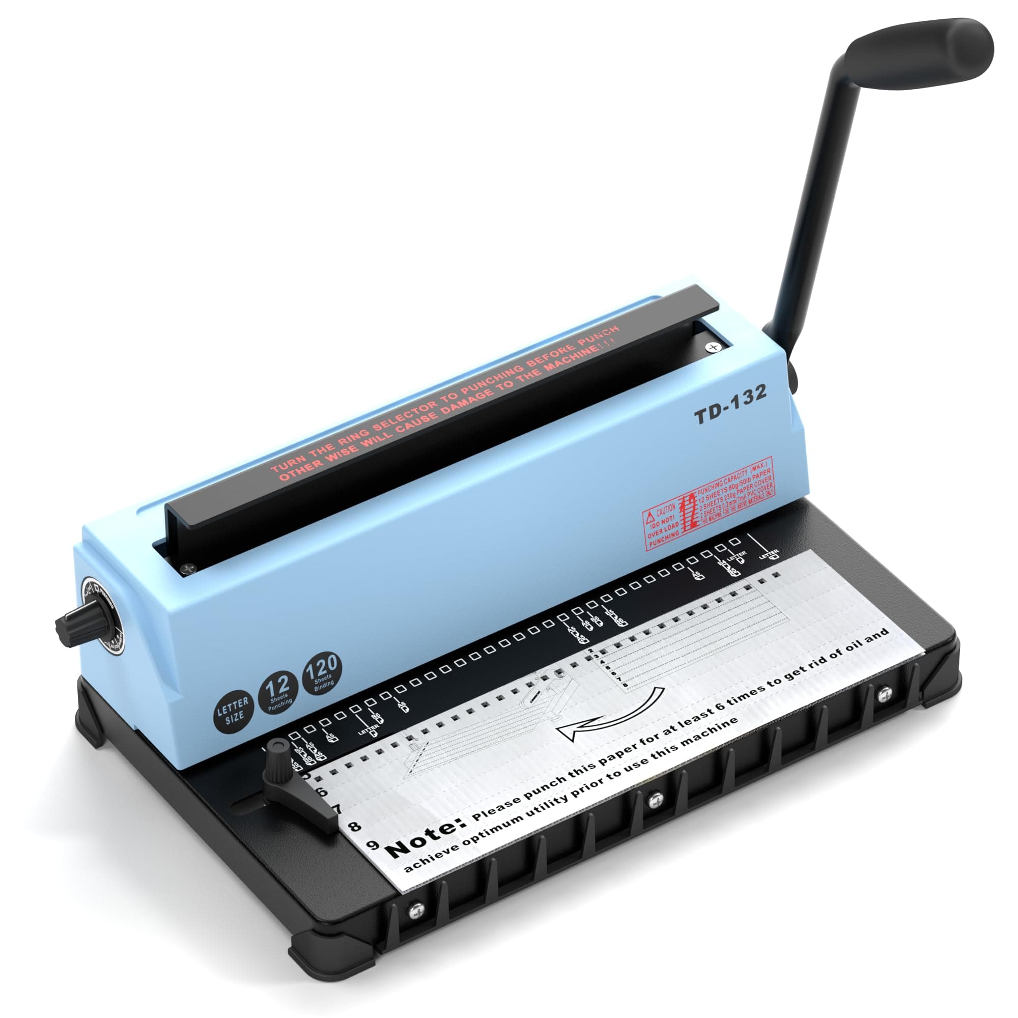 Manual Binding Machine Spiral Coil Binder, Spiral Binding Machine, Mefape Coil Binding Machine, Punching Max to 12 Sheets/Binding Max to 120 Sheets (TD-132)