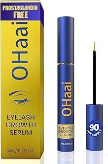 Prostaglandin-Free Eyelash Growth Serum for Thicker Longer Fuller Lashes, Lash Enhancing Serum, Lash Boost, Eyelash Lift, Vegan & Cruelty-Free for Sensitive Eyes, 3ml, 90-Day Supply