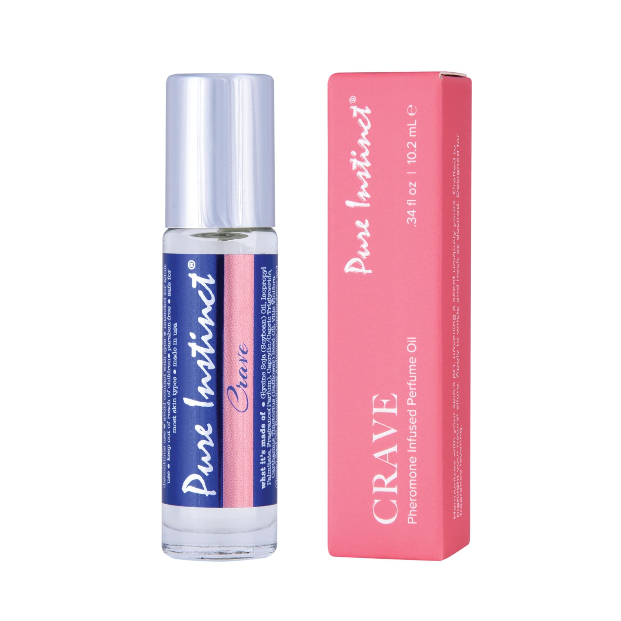 Pure Instinct Roll-On - The Original Pheromone Infused Essential Oil Perfume Cologne - TSA Ready (Crave - Women)