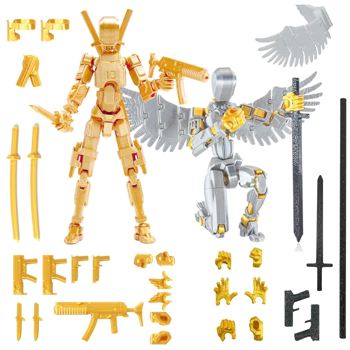 PEKOIU T13 Action Figure Set (Assembly Completed) Age 3+, 3D Printed Multi-Jointed, Multi-Articular Lucky Mobile Robot,Desktop Decorations for Game Lovers Toys