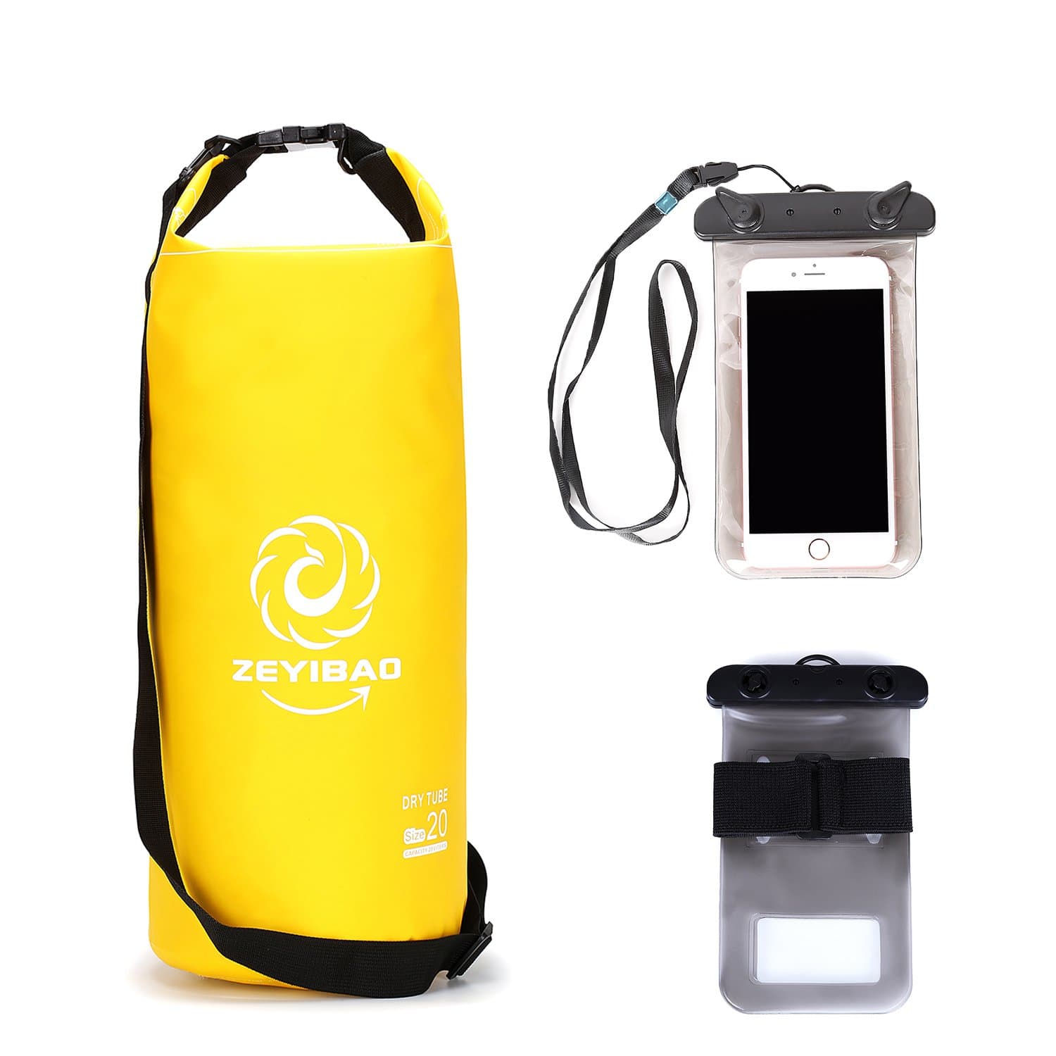 Dry Bag Sack Waterproof Compression,plus Phone Dry Bag,most Durable Bags with Adjustable Shoulder Strap,perfect Bag for Boating,kayaking,hiking,rafting,canoeing,snowboarding,camping Fishing 20l