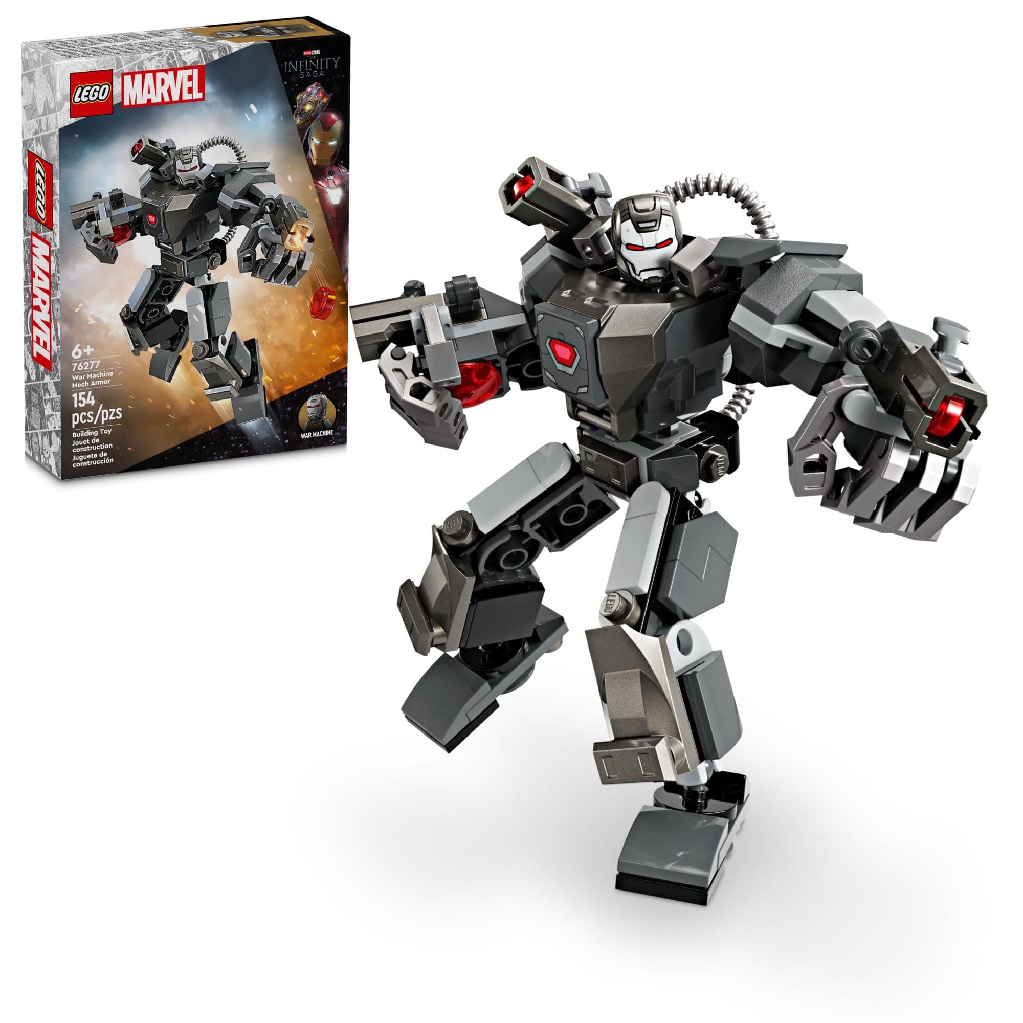 LEGO Marvel War Machine Mech Armor, Buildable Marvel Action Figure Toy for Kids with 3 Stud Shooters, Legendary Character from The MCU, Gift for Boys and Girls Aged 6 and Up, 76277
